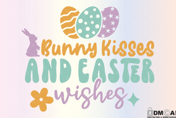 Bunny Kisses Easter Wishes Graphics for Print Templates