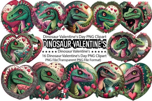 Dinosaur Valentine's Day Graphics for Commercial Use