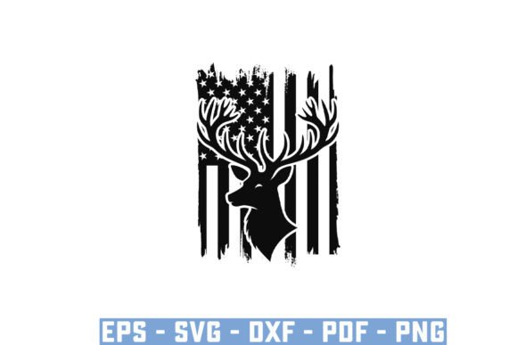 Funny Big Buck Deer Hunting American Svg Graphics for T-Shirt Designs