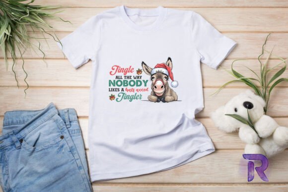 Funny Donkey Jingle All the Way PNG for Blog and T-Shirt Graphics