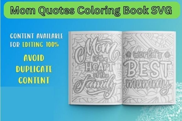 Funny Mom Quotes Coloring Book SVG for Graphics and Coloring Pages Amp