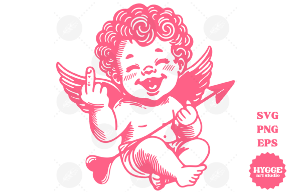 Funny Sarcastic Cupid Vintage Valentines Graphics