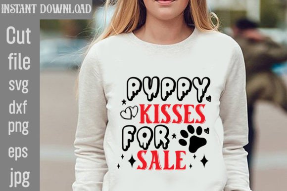 Puppy Kisses SVG Cut File for T-Shirt Designs