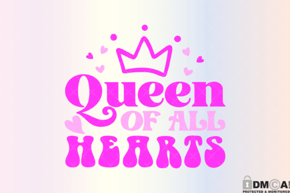Queen of All Hearts Crown Svg