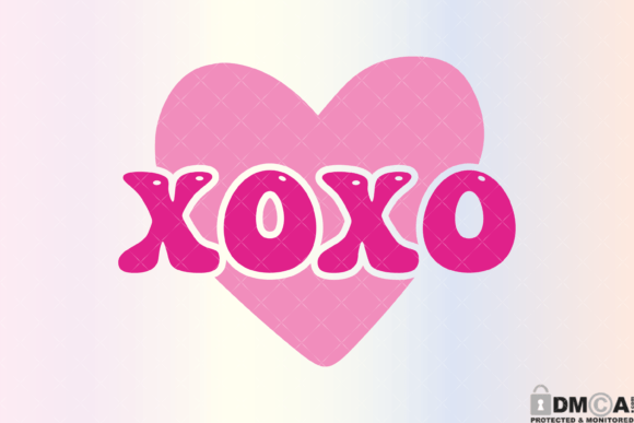 Xoxo Heart Valentine Graphics for Print Templates